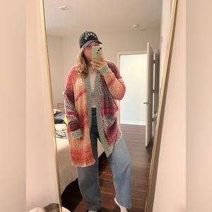 Multicolored oversized Free People sweater